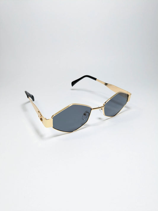 Cee Line - md002 (1) Golden Diamond Frame with Black Lenses Design (Box Included)