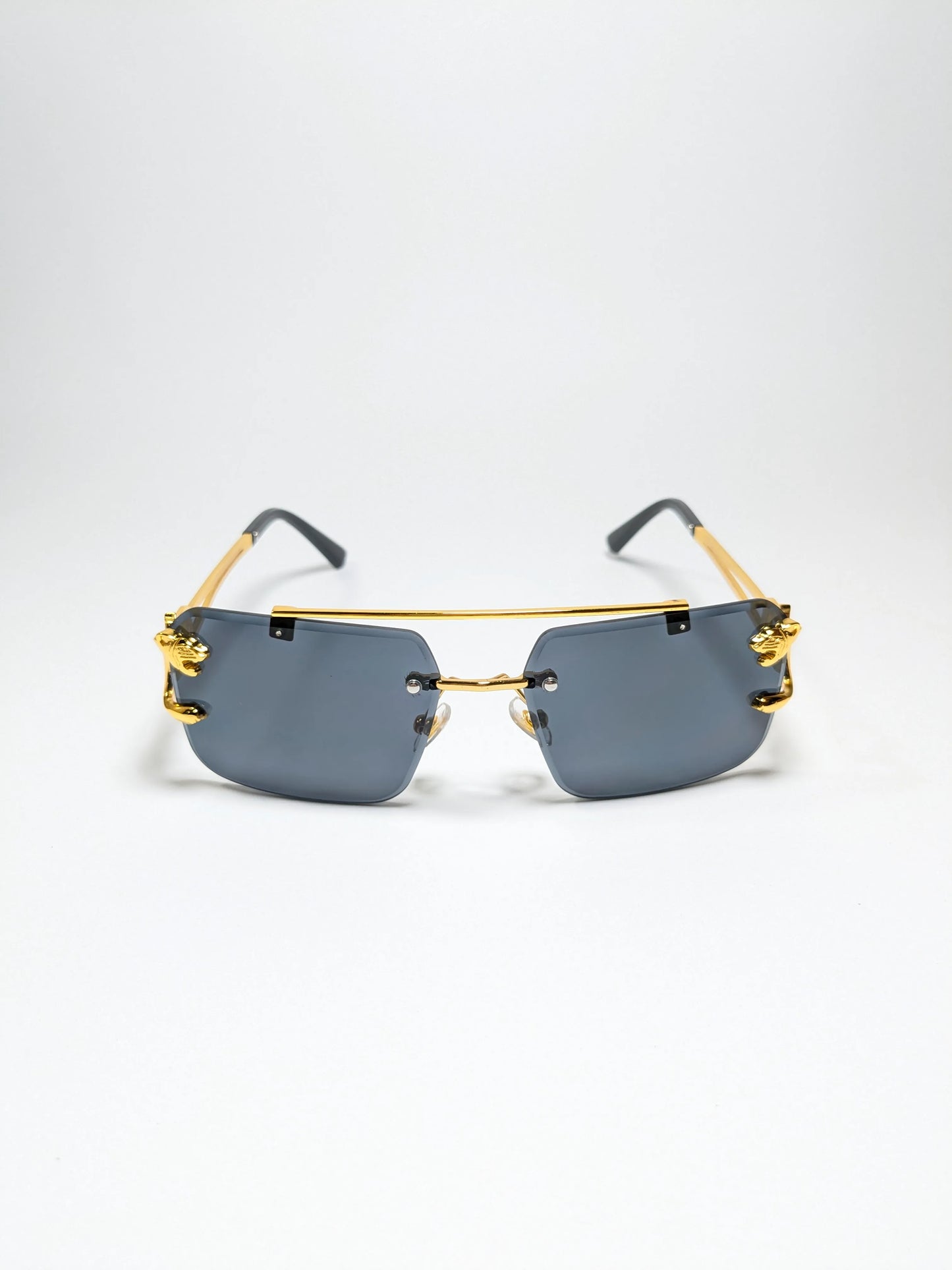 Car tierr - md002 (2 )Aviator Double Bridge Golden Cheetah Arm Frame, Rectangle Lens with Box