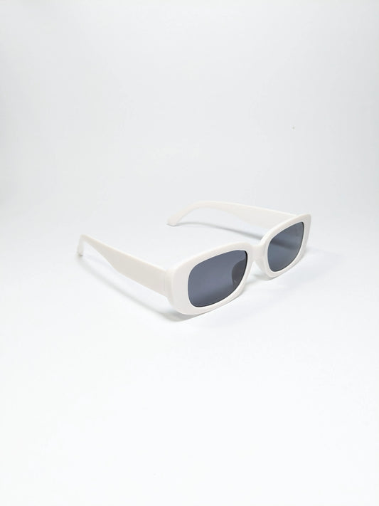 Pra Da - md003 Retro White Frame paired with Sleek Black Lenses (Box included)