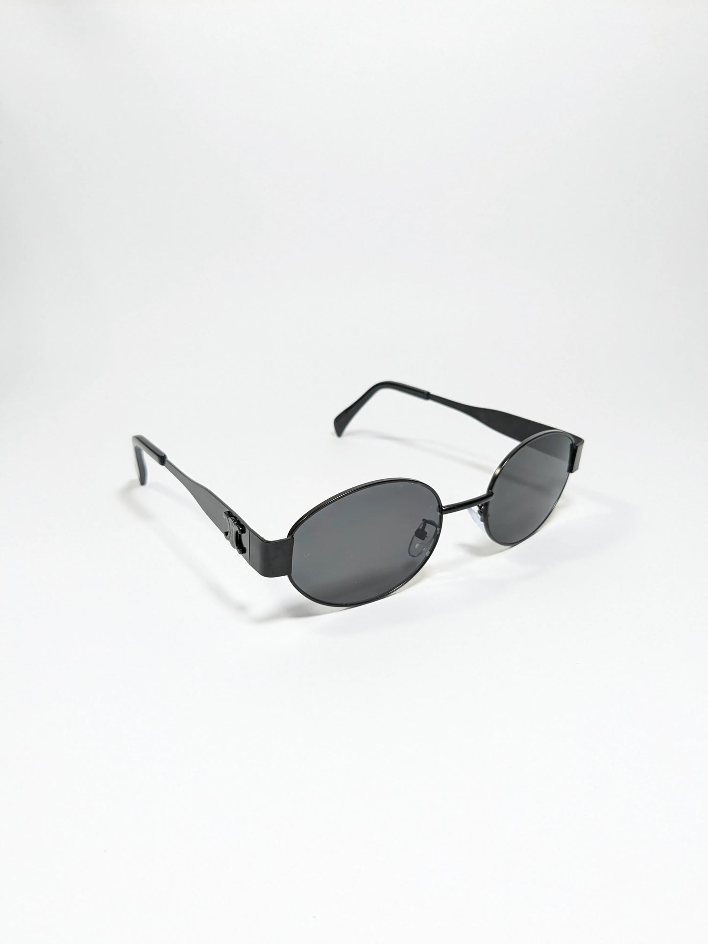 Cee line - md001 (2) Golden Oval Shape Frame and Lens Modern Design Sunglasses with Box