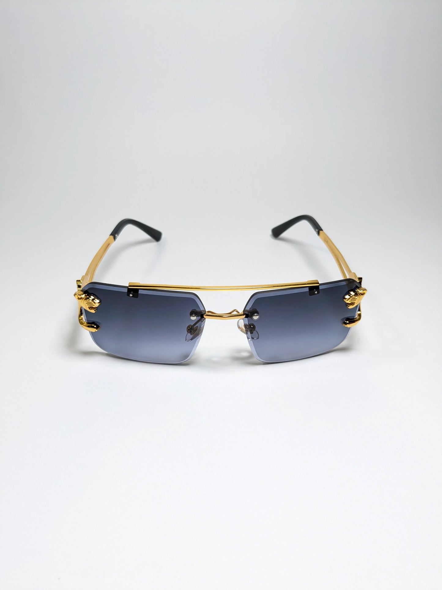 Car tierr - md002 (2 )Aviator Double Bridge Golden Cheetah Arm Frame, Rectangle Lens with Box