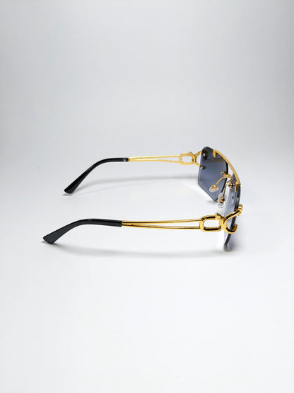 Car tierr - md002 (2 )Aviator Double Bridge Golden Cheetah Arm Frame, Rectangle Lens with Box
