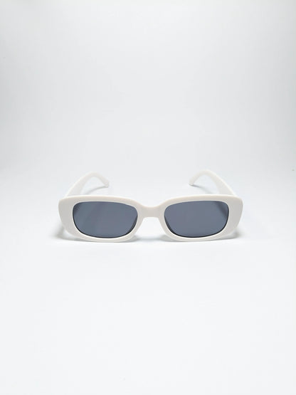 Pra Da - md003 Retro White Frame paired with Sleek Black Lenses (Box included)
