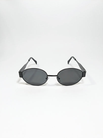 Cee line - md001 (2) Golden Oval Shape Frame and Lens Modern Design Sunglasses with Box