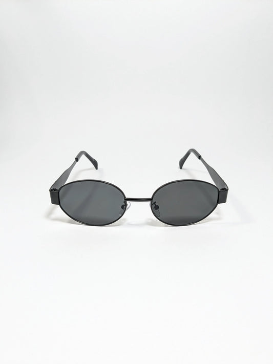 Cee line - md001 (2) Golden Oval Shape Frame and Lens Modern Design Sunglasses with Box