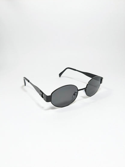 Cee line - md001 (2) Golden Oval Shape Frame and Lens Modern Design Sunglasses with Box