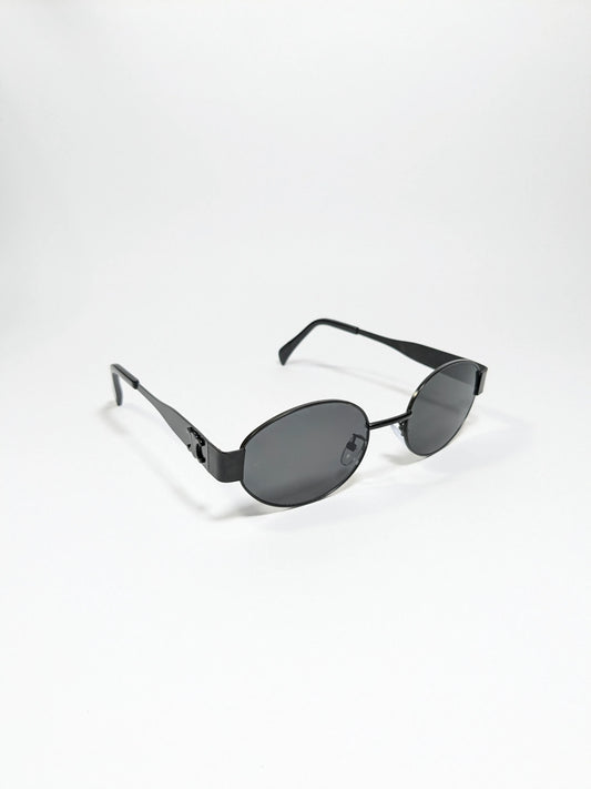 Cee line - md001 (2) Golden Oval Shape Frame and Lens Modern Design Sunglasses with Box
